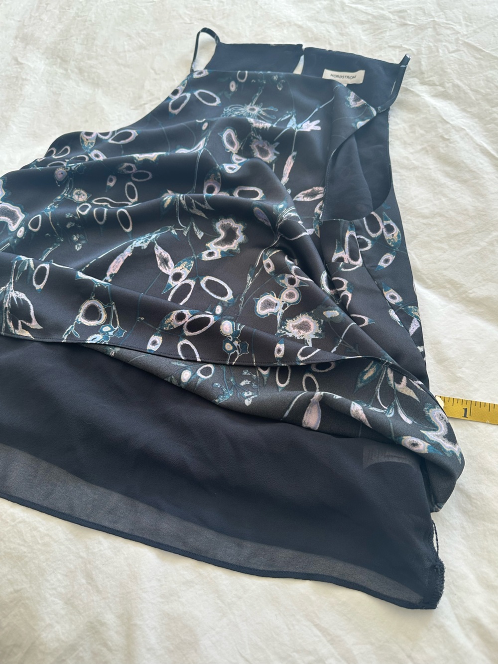 Nordstrom top with lavender print on black size medium - Picture 13 of 15